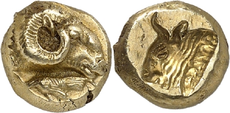 Lesbos - Mytilène  - Hecté en électrum (c.521-478)